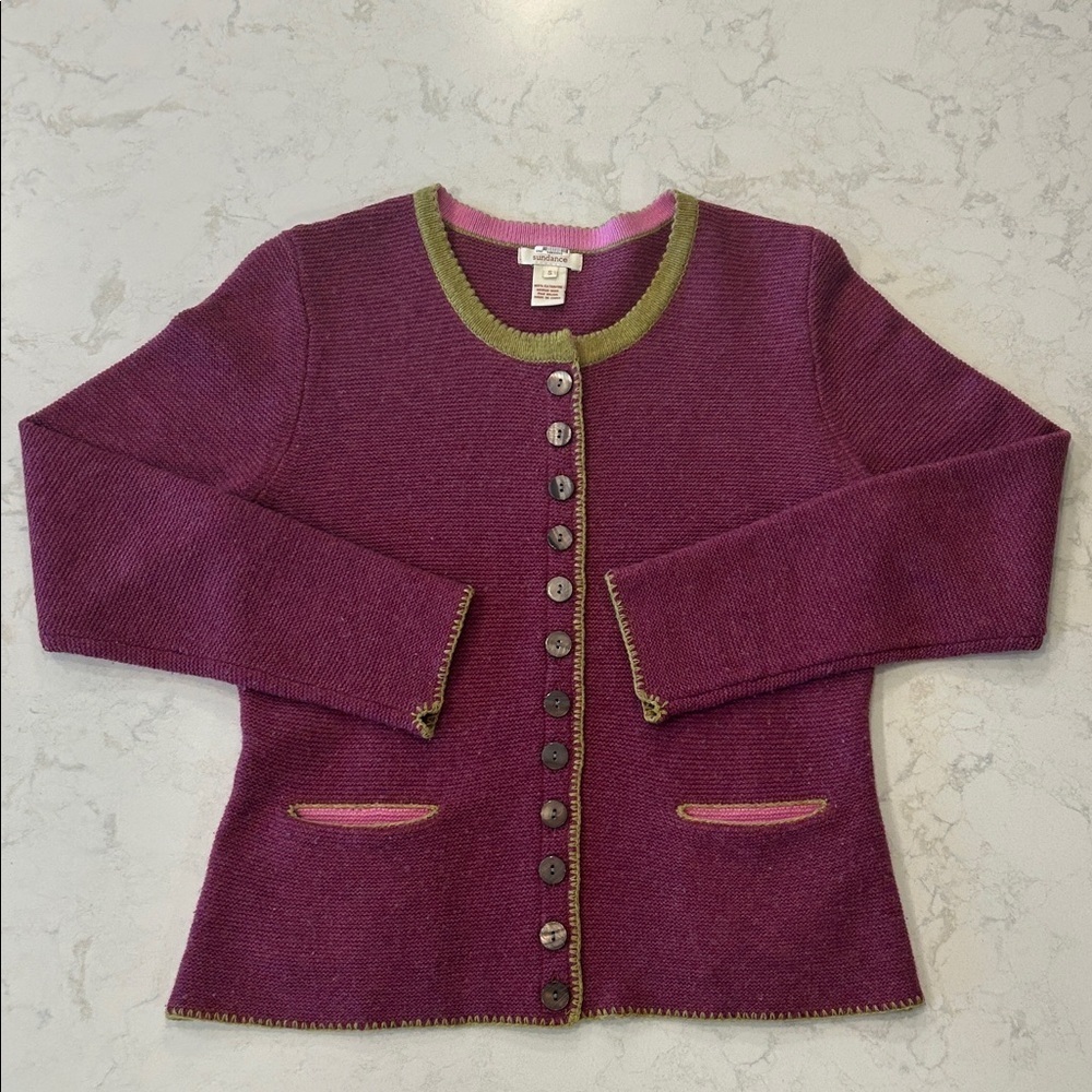 Sundance Tulla Cardigan Extrafine Merino Wool Classic Timeless Sweater Small - Picture 10 of 11